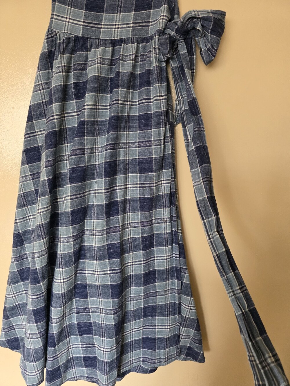 VTG 80s Ralph Lauren Blue Label Bergdorf Goodman Madras Plaid Wrap Maxi Skirt 10 - Picture 7 of 16